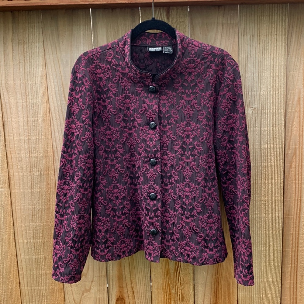 Nomadic traders Paisley coat black and wine red L